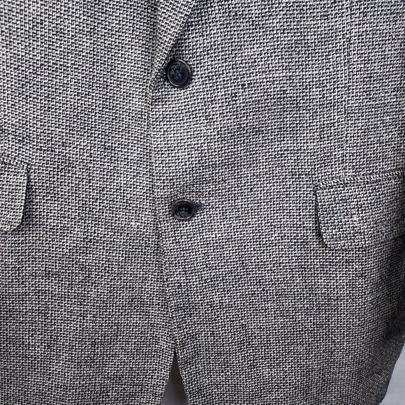 Gino Rossi Sport Coat Mens 40R 100% Silk Plaid 2-Button Blazer Nailshead Pattern - Picture 2 of 16